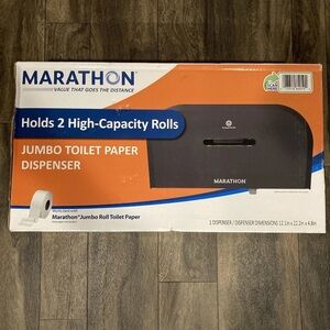 Marathon 2-Roll Jumbo Black Toilet Paper Dispenser - Business Commercial Mancave